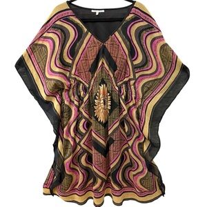 Speed Control Sheer Kaftan Tunic Sunflower Boho Resort Festival Lined Plus 2X 🌿